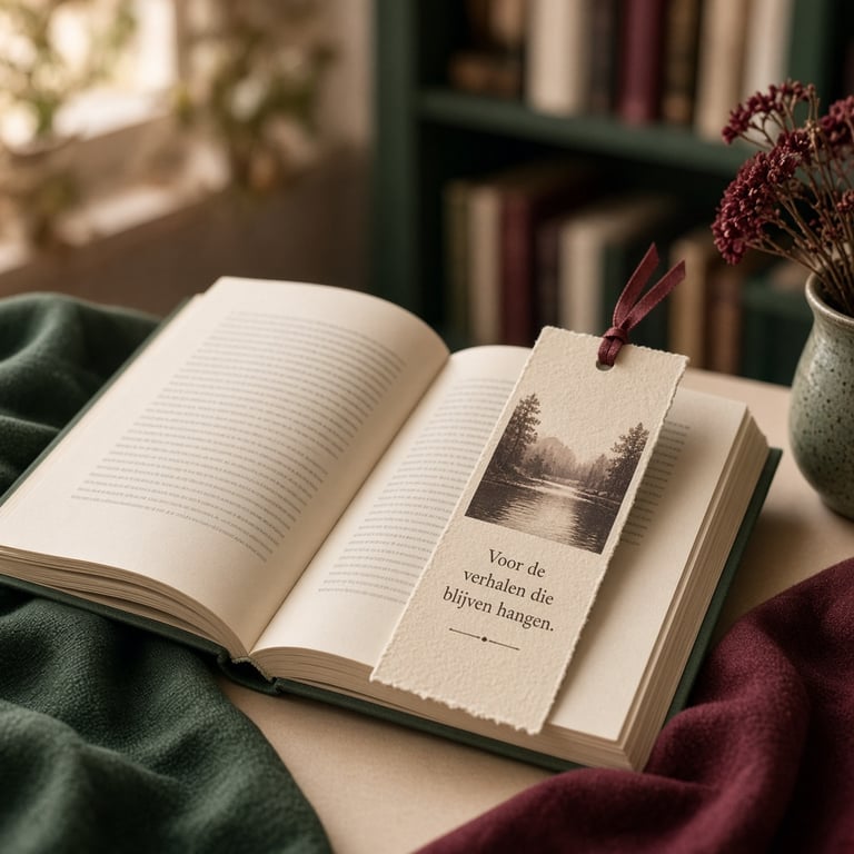 Boekenlegger maken met eigen foto's en teksten (6 stuks)