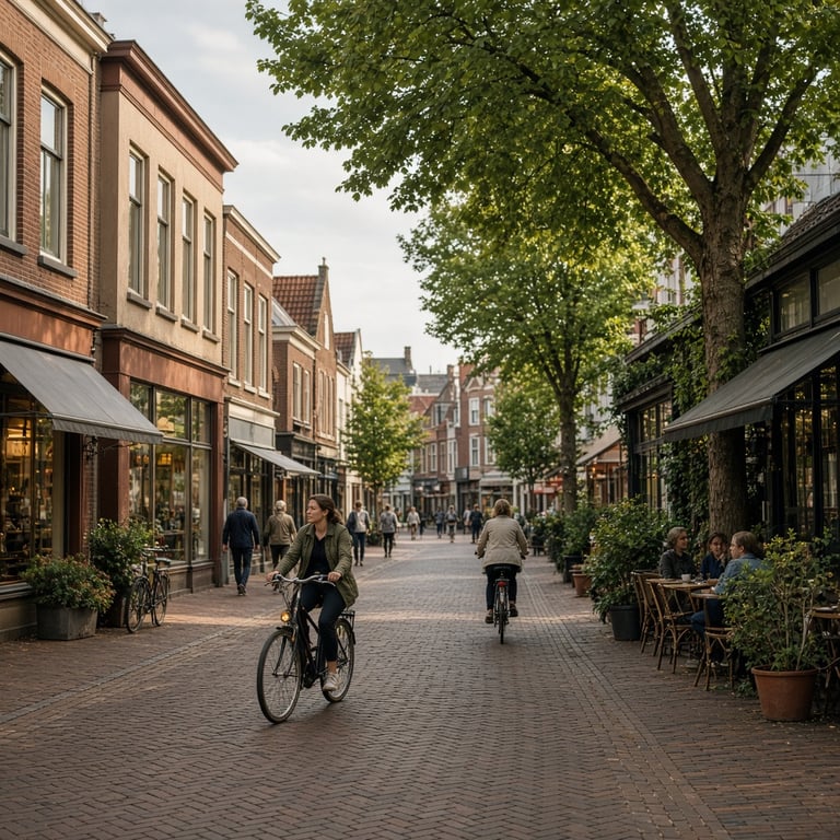 Het centrum van Apeldoorn met groene lanen en herkenbare stedelijke bebouwing