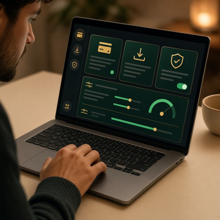 Player checking casino payment and account limit settings before depositing