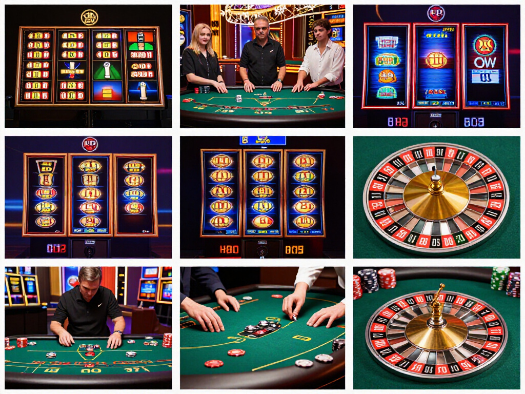Variety of casino games on screen