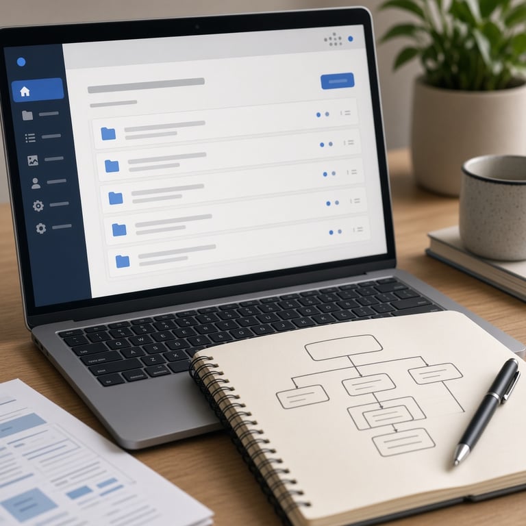 Joomla administrator dashboard with articles, menus, and extensions organized for a new website