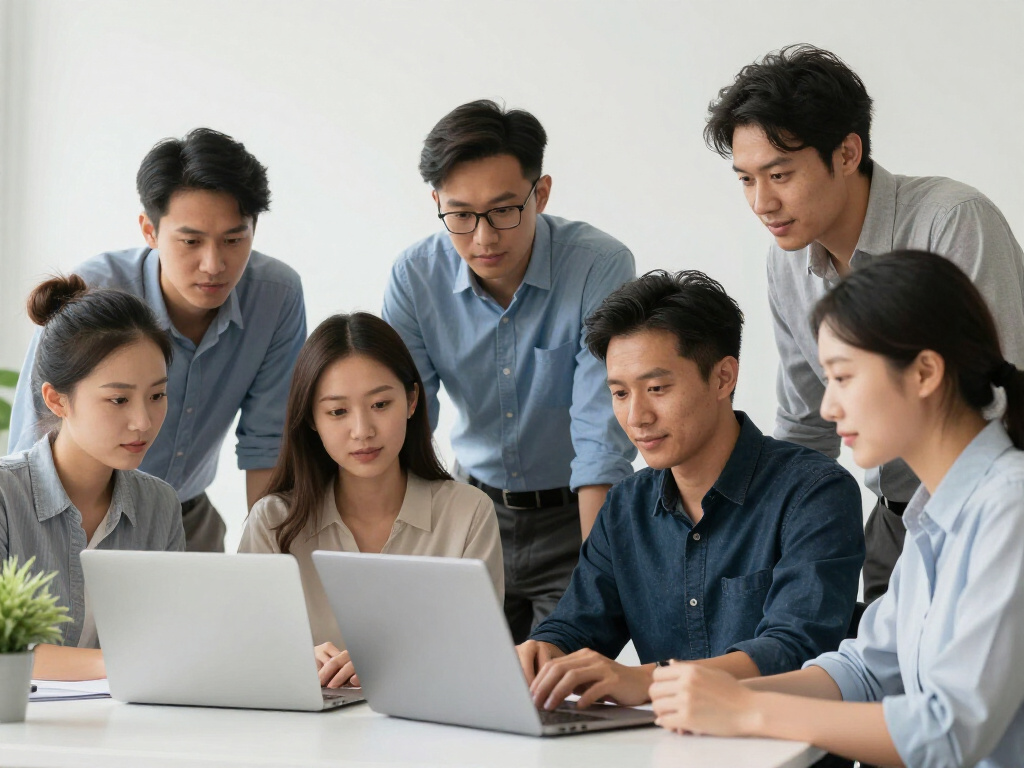 Team members at work