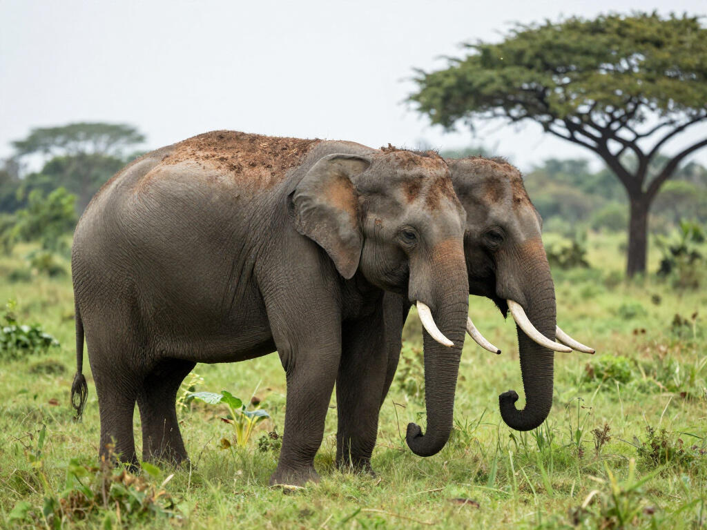 Elefantes en su hábitat natural