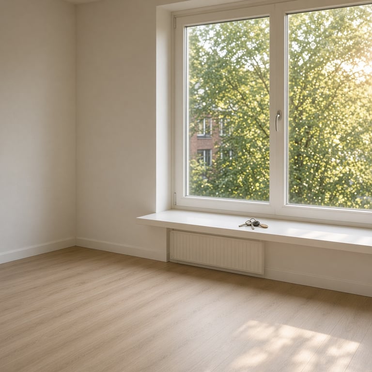 Een lege en schoongemaakte woning in Apeldoorn na de ontruiming