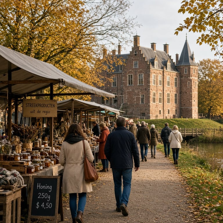 Herfstmarkt bij een kasteel in de omgeving van Apeldoorn