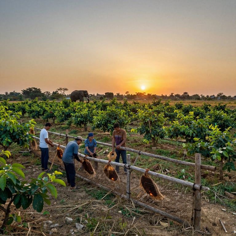 Strategie Umane per Proteggere Alberi e Campi dalle Incursioni Elefantine