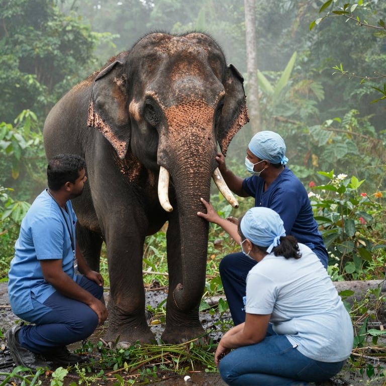 Soccorso d'Emergenza per Elefante Ferito da Anni di Lavoro Forzato in Asia