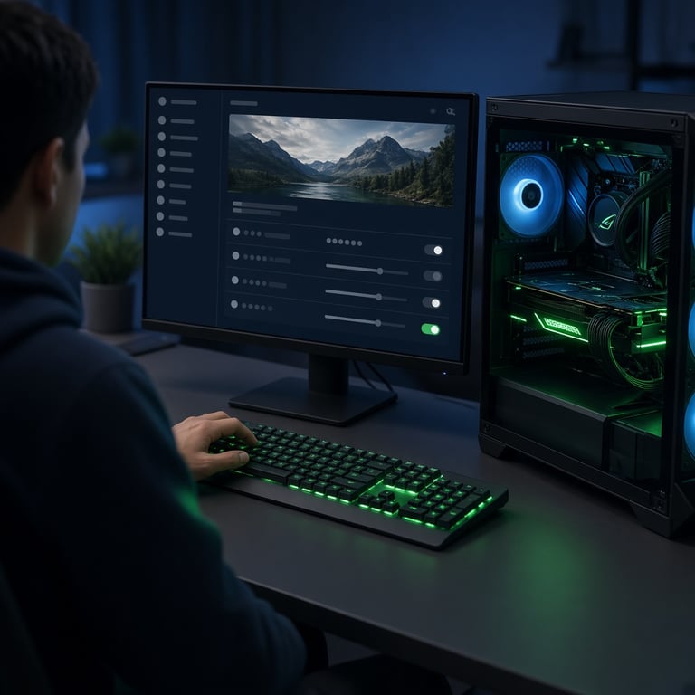 GeForce RTX 30 graphics card running an experimental frame-generation setup