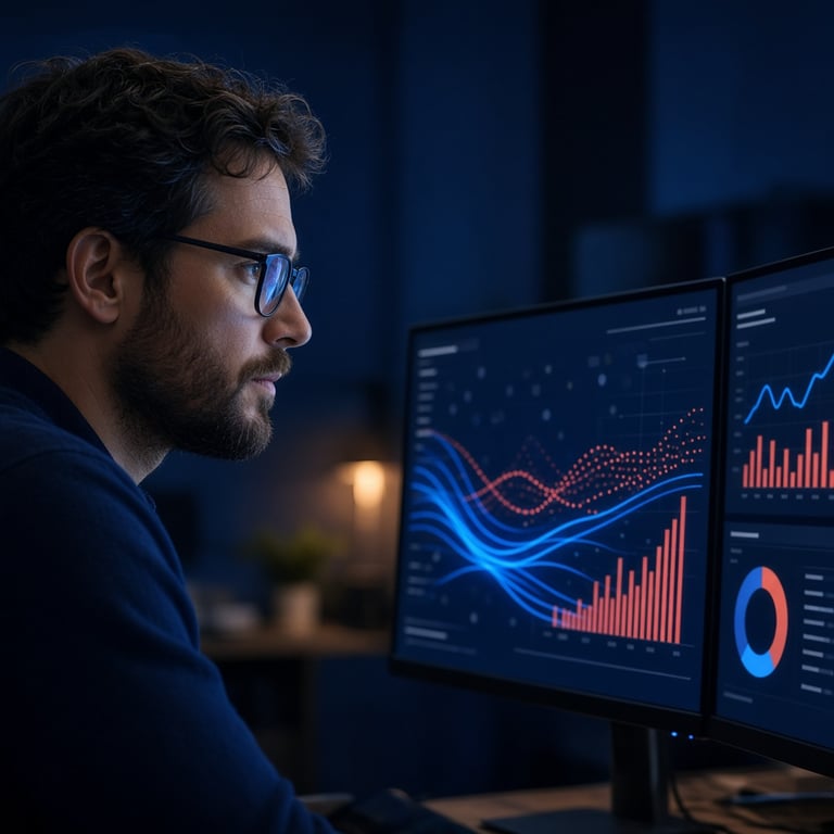 Dashboard met marketingdata, campagne-inzichten en klantgedrag op meerdere schermen