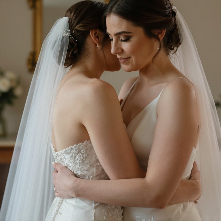 Zeitlose intime Details der Liebesgeschichte von Julia und Eileen festhalten