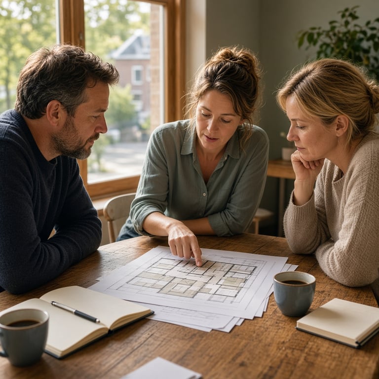 Eventplanner bespreekt een zakelijk programma aan een tafel in Apeldoorn
