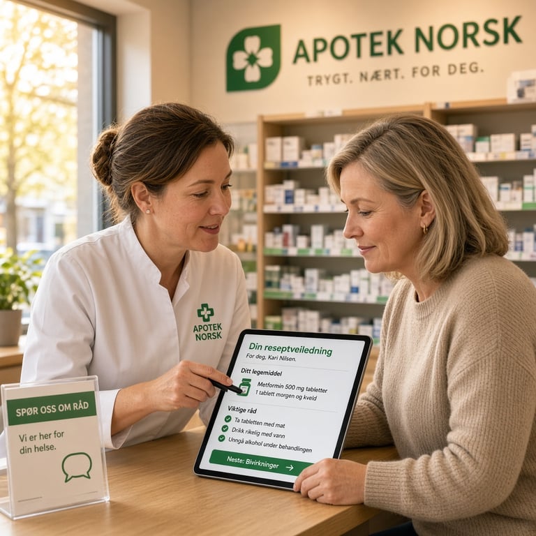 Kunde får veiledning om digital resept