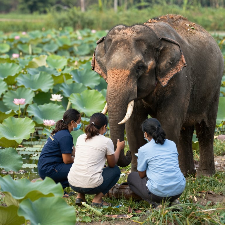 Non-Profit Dedicata Offre Cure Essenziali alla Popolazione Elefanti in Thailandia