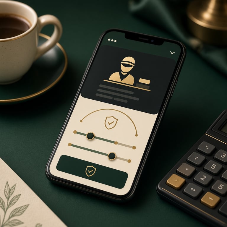 Close view of a mobile casino cashier and clear deposit limit settings beside a cup of coffee