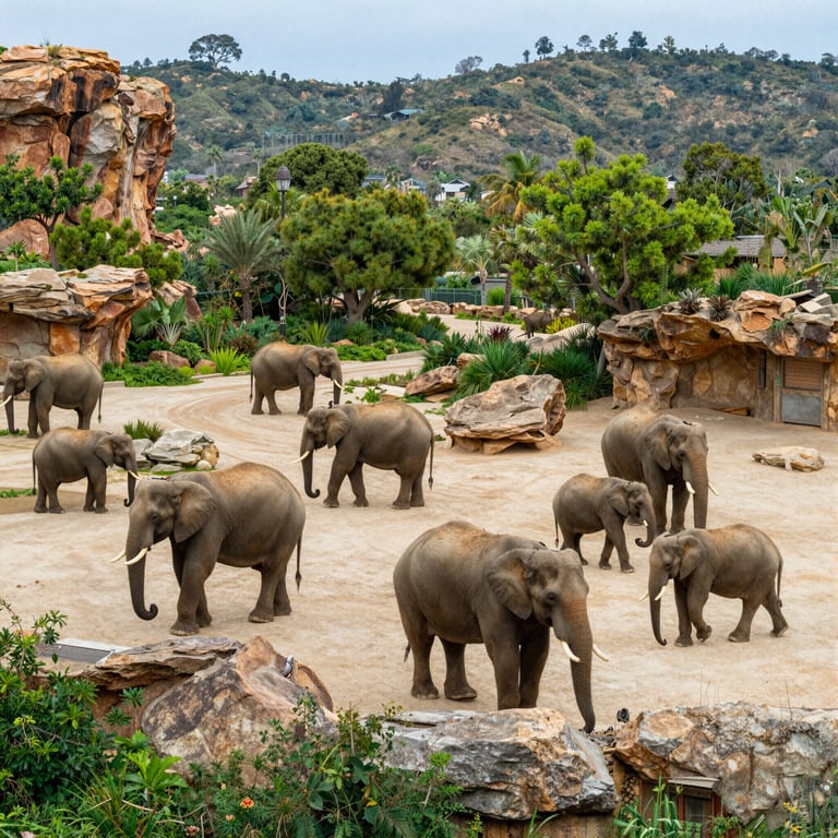 Inauguración del nuevo valle para elefantes en el Safari Park de San Diego
