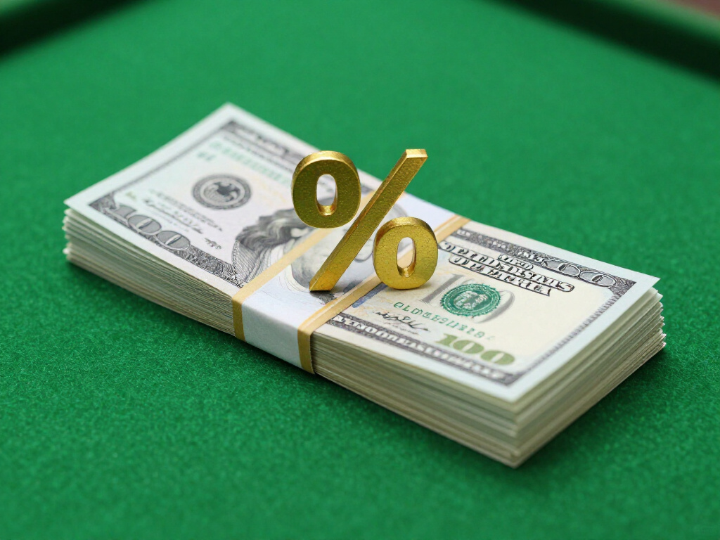 Money bag with bonus percentage