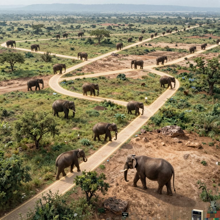 Iniziative Globali per la Mobilità Sicura degli Elefanti Asiatici in Dozzine di Paesi