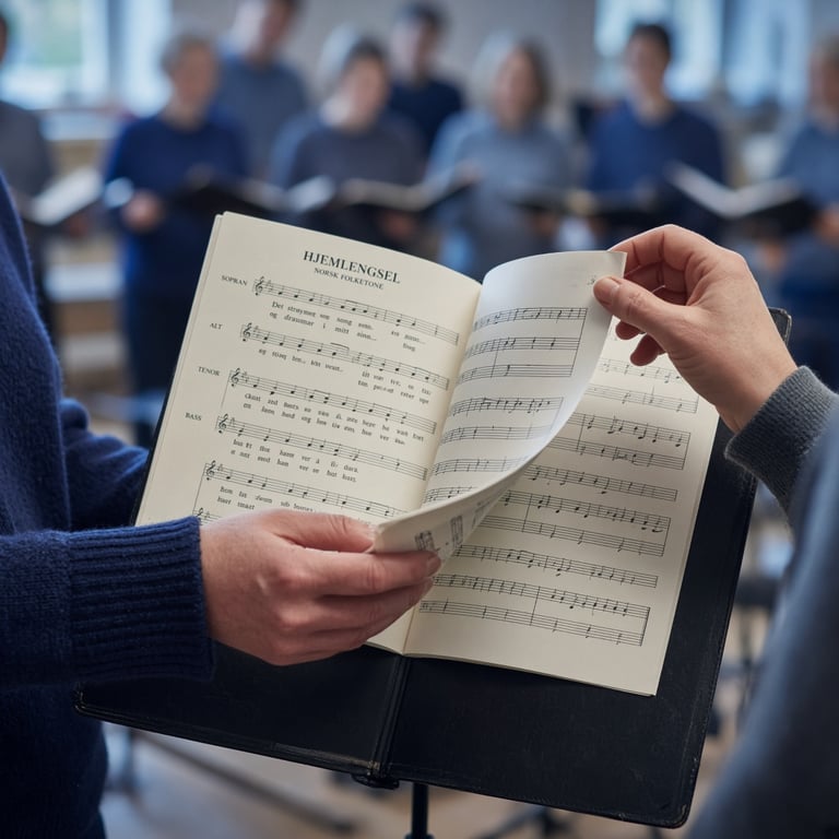 Hender rundt et felles noteark