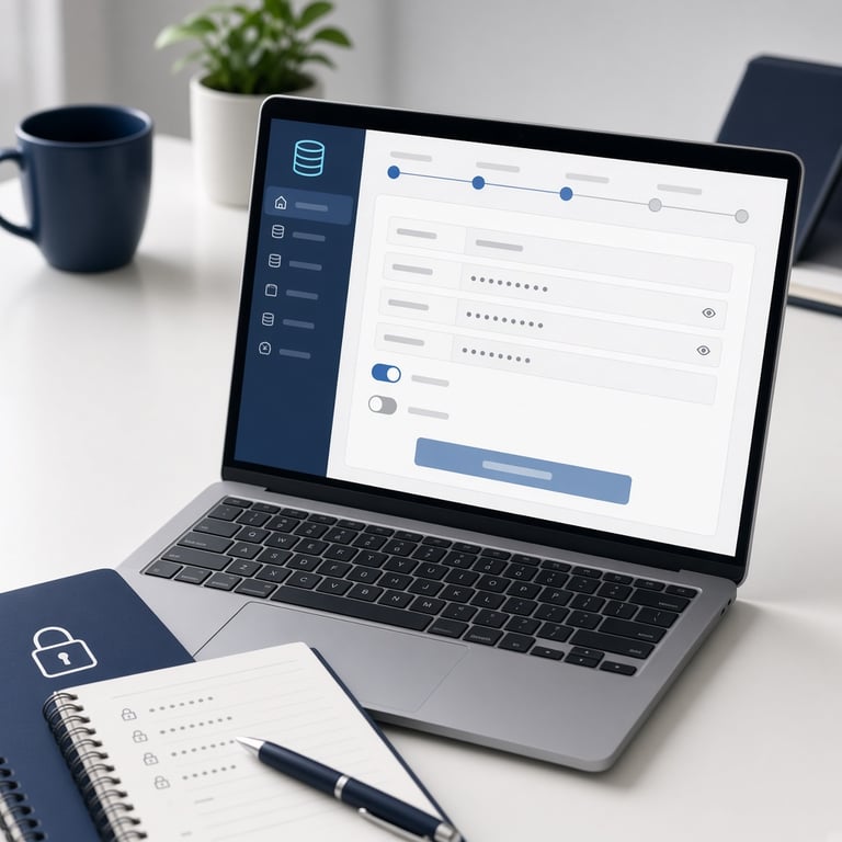 A database and user being prepared for Joomla configuration