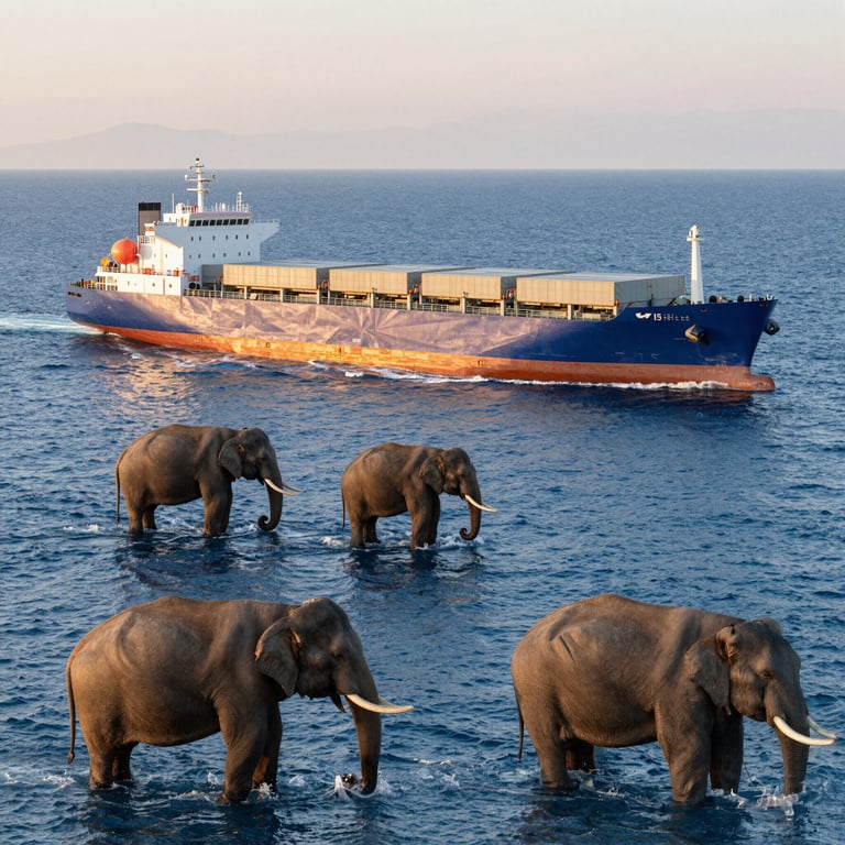 Protezione Globale: Il Viaggio Sicuro di Tre Elefanti Verso il Sol Levante