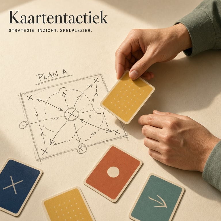 Spelers leggen kaarten naast een tactisch schema
