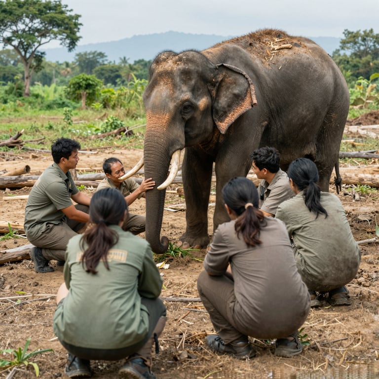 Iniziative di Soccorso e Conservazione per gli Elefanti Thai