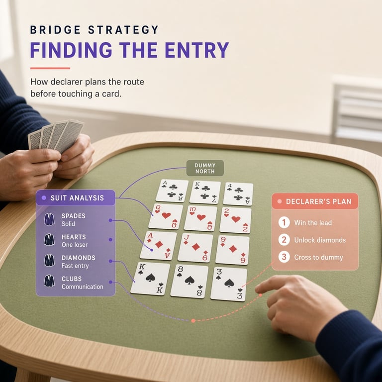 Kaarten en aantekeningen tijdens een bridgeanalyse