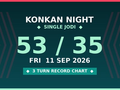 KONKAN NIGHT Single Jodi 53 Chance — 3 Turn Record Chart Scheme by Rohit