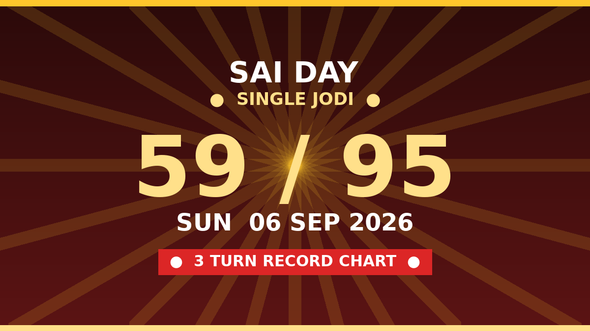 SAI DAY Matka 59 Jodi Chance — 3 Turn Chart Scheme by Kesar Dadus
