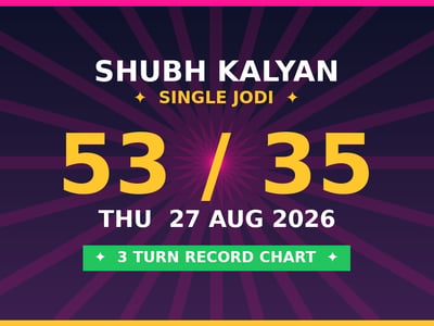 SHUBH KALYAN Single Jodi 53 Chance — 3 Turn Record Chart Scheme by Kesar Dadus