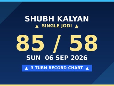 SHUBH KALYAN Free Scheme: 85 Single Jodi — 3 Turn Record by Rohit
