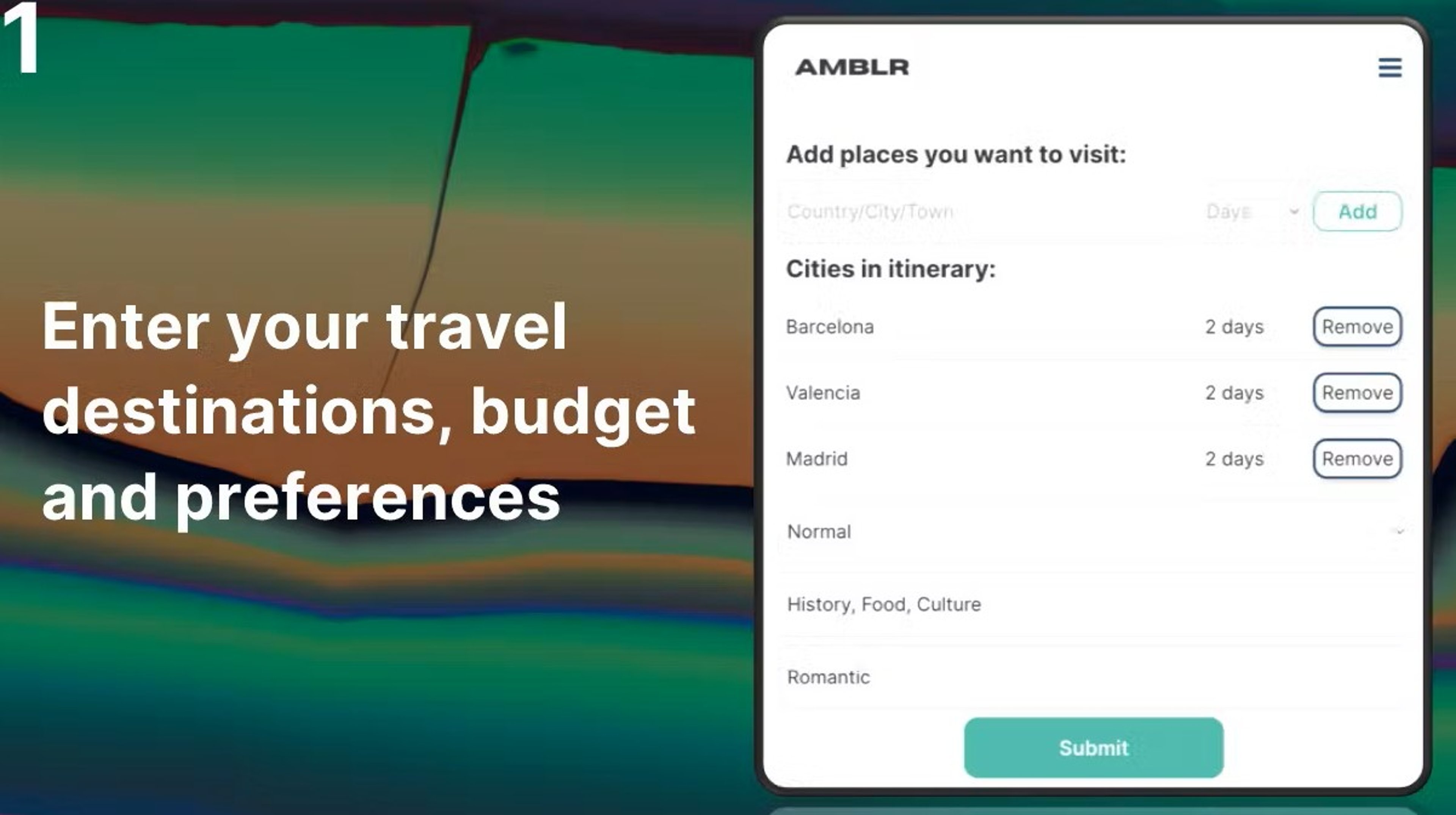 AMBLR - AI Travel Planner