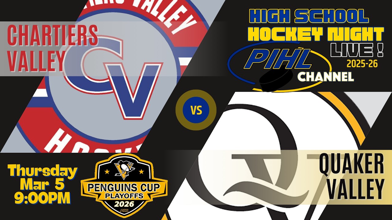 Thursday Mar 5 - Chartiers Valley vs Quaker Valley  -  2026 Penguins Cup Playoff Quarterfinal