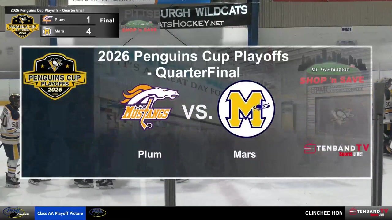 HIGHLIGHTS - Mon Mar 2 - Plum vs Mars  -  2026 Penguins Cup Playoff QuarterFinal