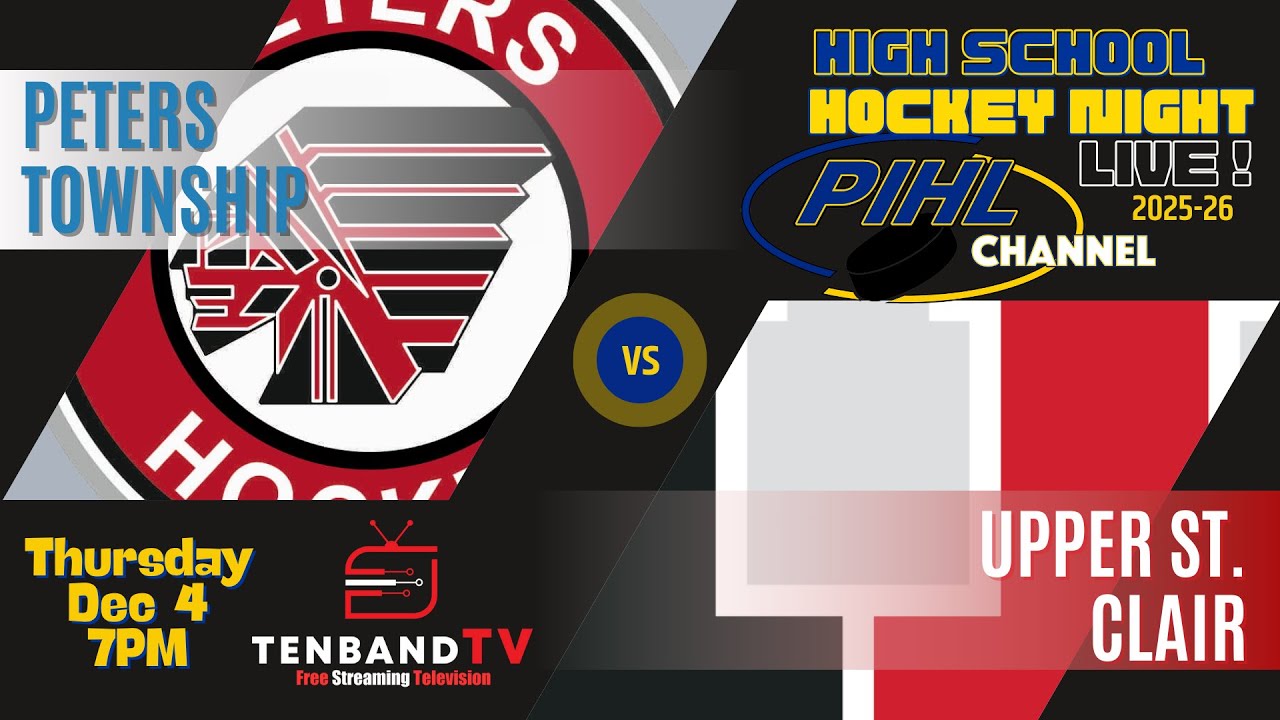 HIGHLIGHTS -  Thurs Dec 4 - Peters Township vs Upper St. Clair -  2026 PIHL High School Hockey Night LIVE!