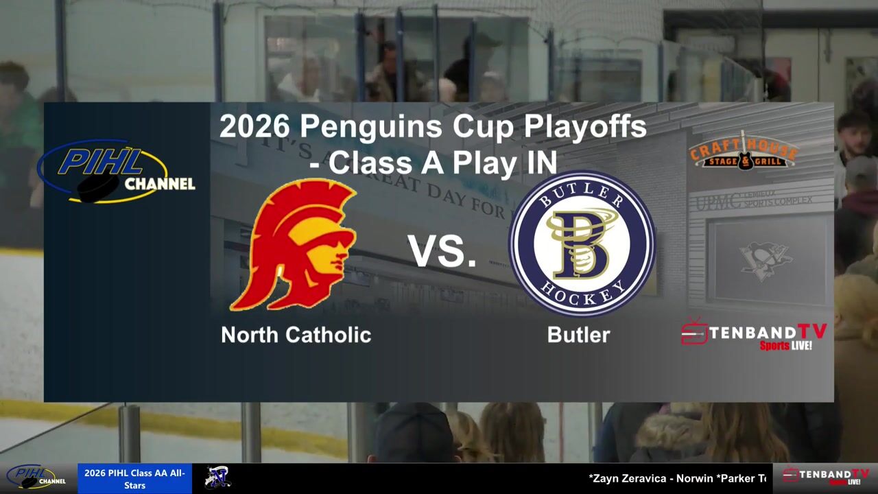HIGHLIGHTS - Tues Feb 24 - North Catholic vs Butler  -  2026 Penguins Cup Playoff - Class A Play-in Round