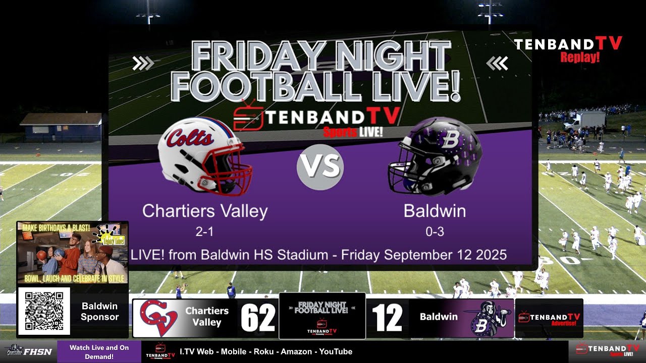 HIGHLIGHTS - Chartiers Valley vs Baldwin - TBTV Sports HS Football Night LIVE! - Sept 12 2025