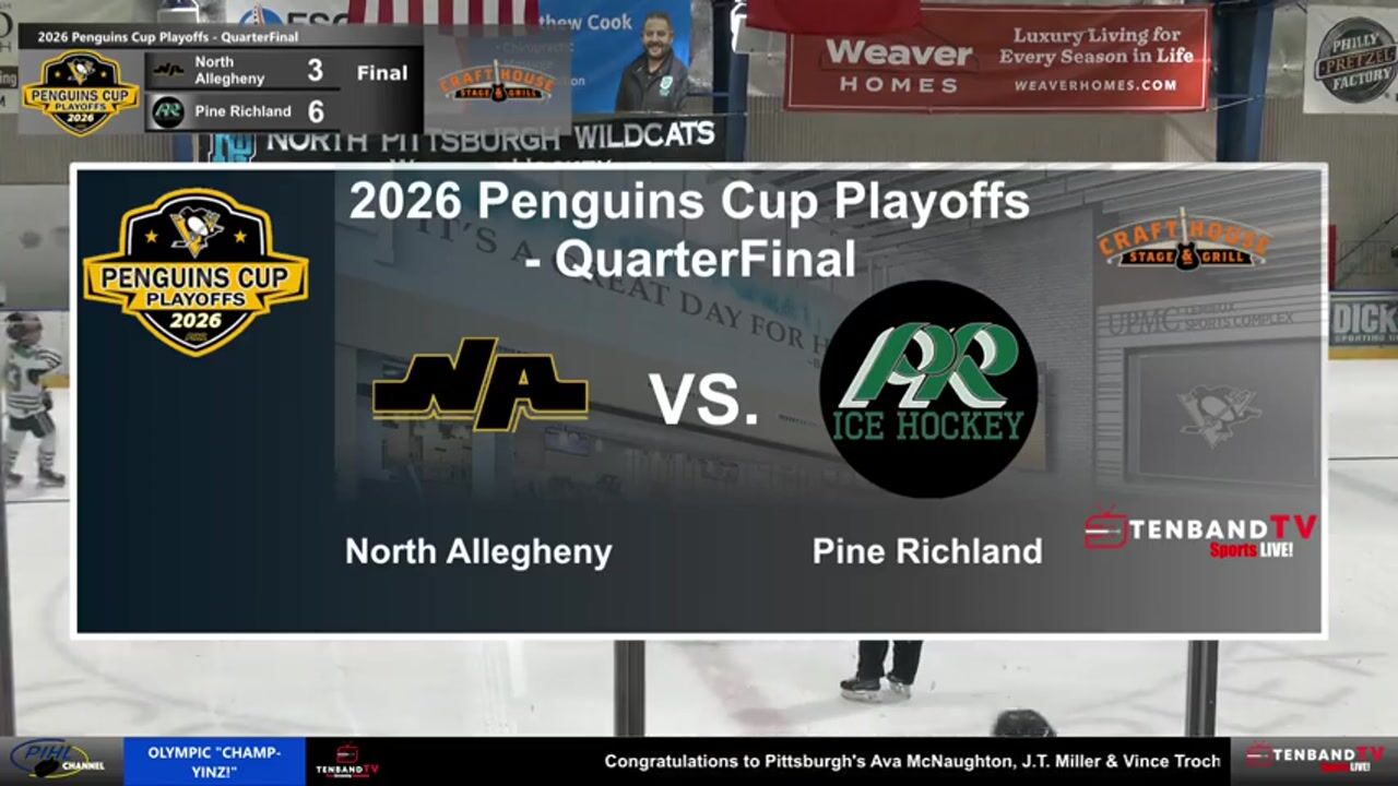 HIGHLIGHTS - Tues Mar 3 - North Allegheny vs Pine Richland  -  2026 Penguins Cup Playoff Quarterfinal