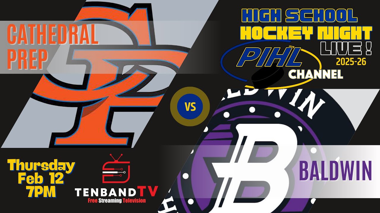 HIGHLIGHTS - Thurs Feb 12 - Cathedral Prep vs. Baldwin  -  2026 PIHL High School Hockey Night LIVE!