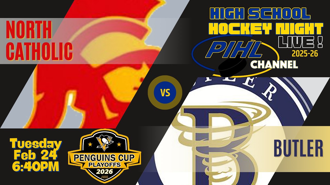Tues Feb 24 - North Catholic vs Butler  -  2026 Penguins Cup Playoff - Class A Play-in Round