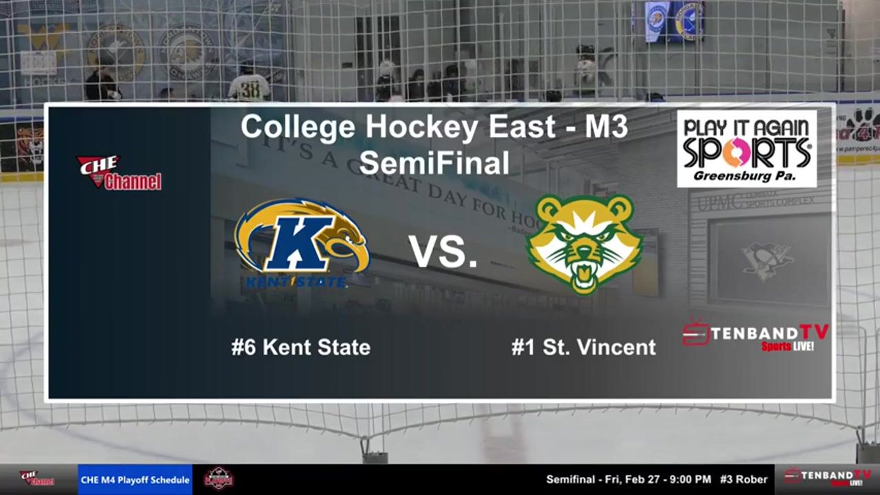 HIGHLIGHTS - Sat Feb 28 - #1 Saint Vincent vs. #6 Kent State -  2026 CHE Mens D3 Semifinal 1