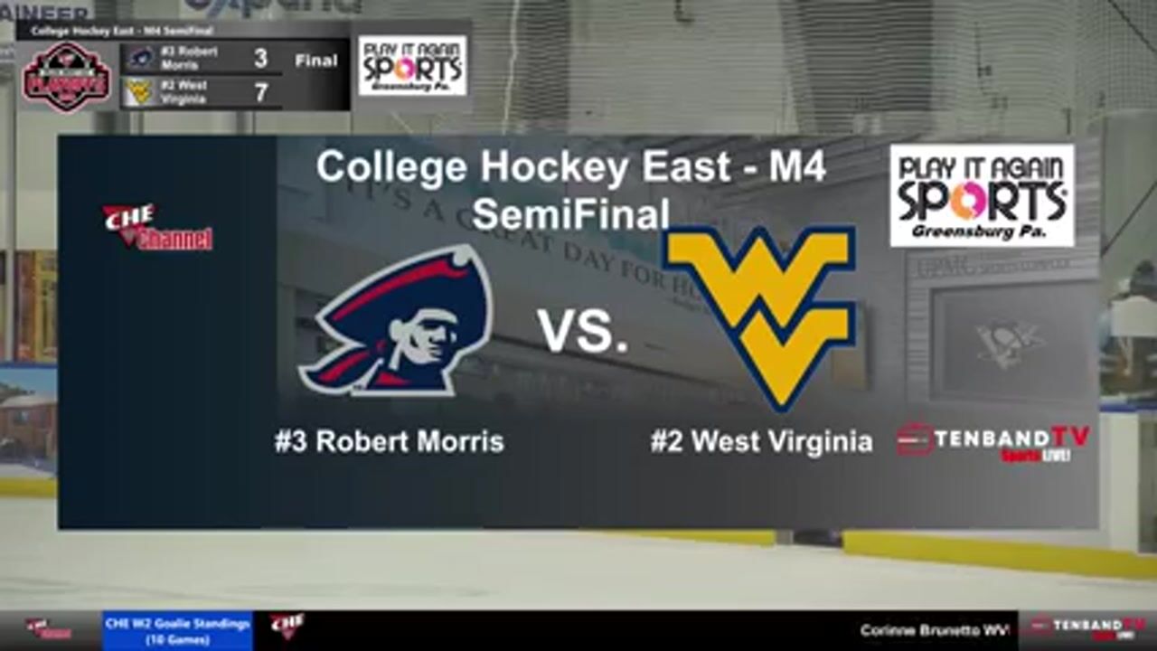 HIGHLIGHTS - Fri Feb 27 - #2 West Virginia vs. #3 Robert Morris -  2026 CHE Mens D4 Semifinal