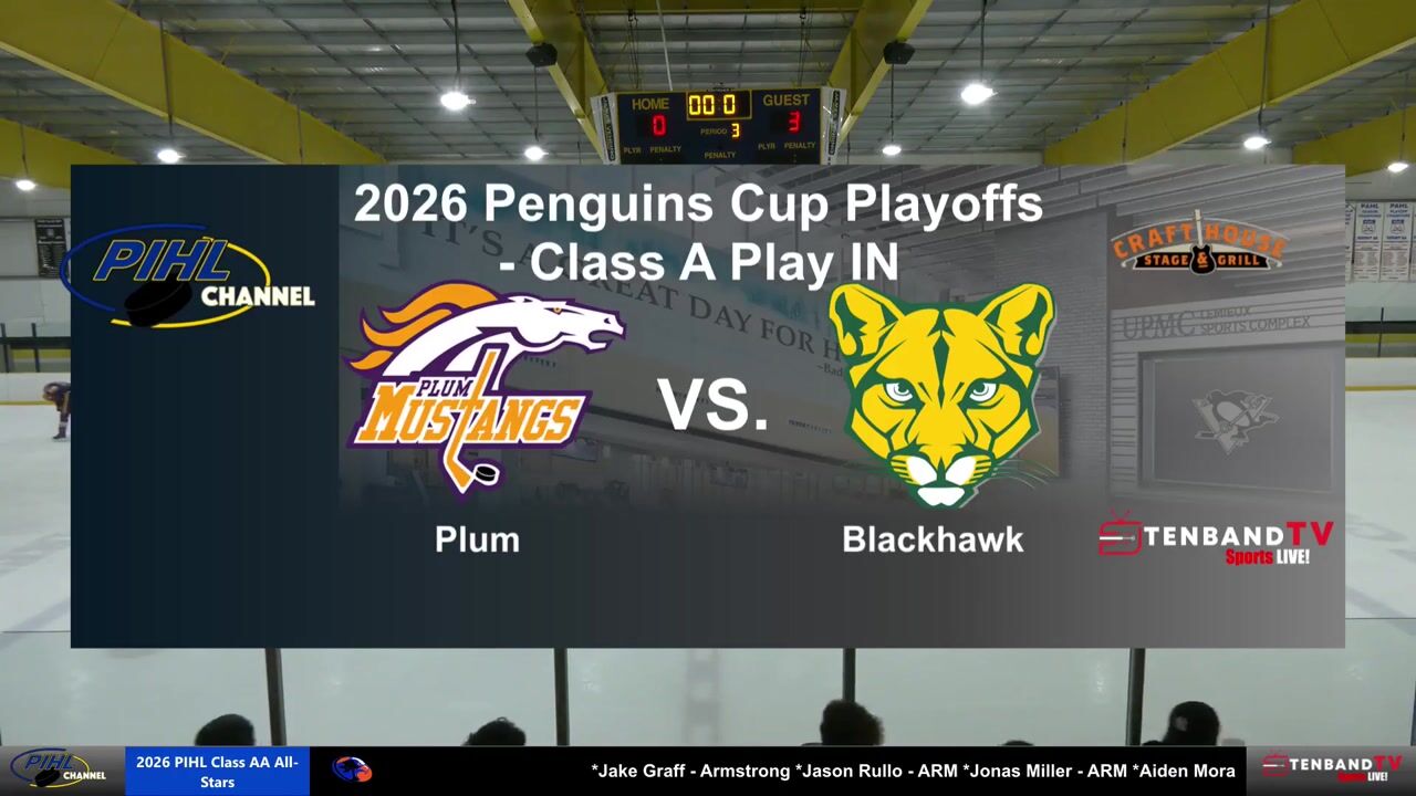 HIGHLIGHTS - Mon Feb 23 - Plum vs Blackhawk  -  2026 Penguins Cup Playoff - A Division Play-in Round
