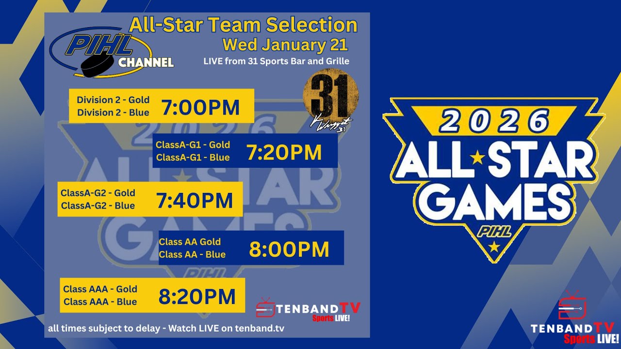 Wed Jan 21 - 2026 PIHL All Stars Team Selection Show