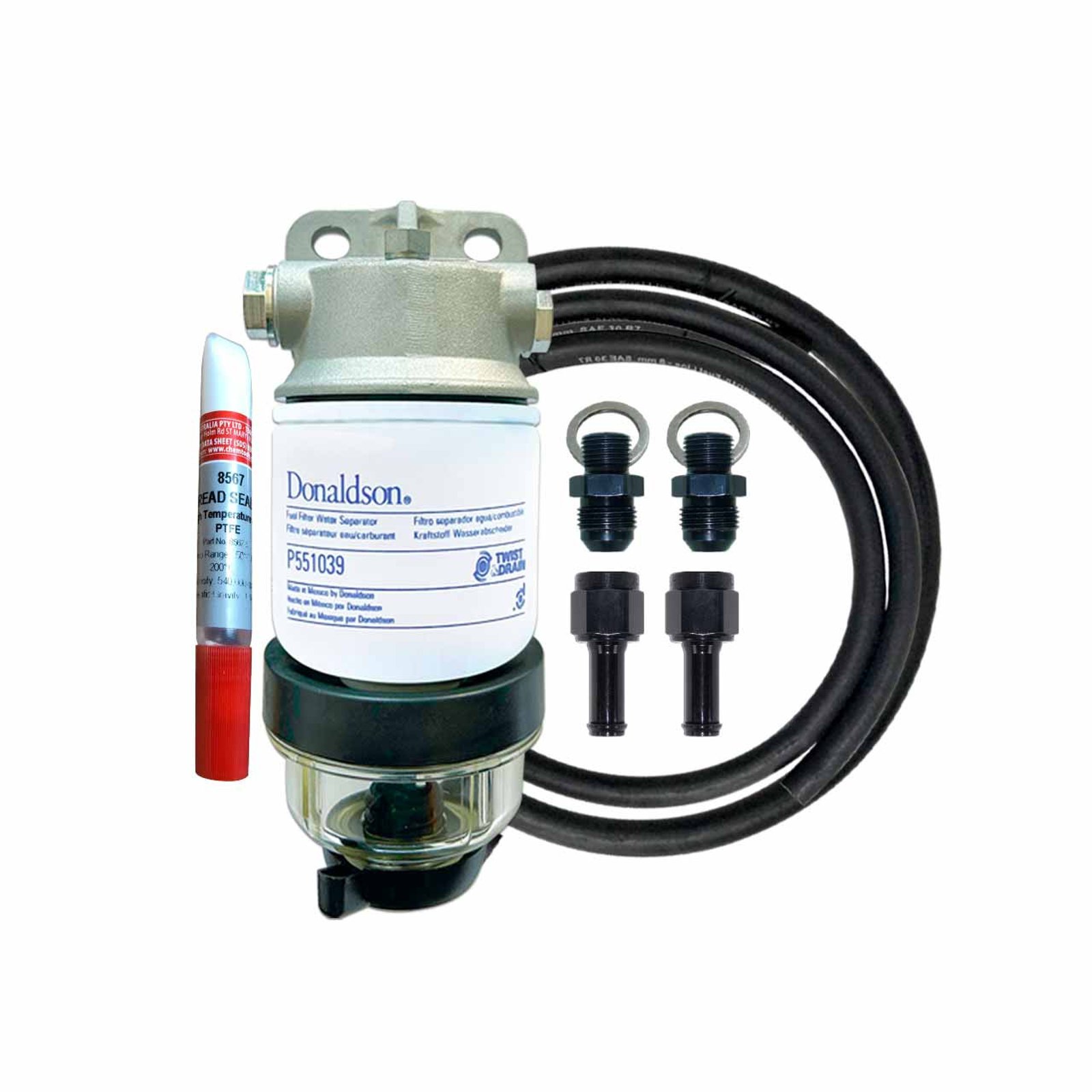 UNIVERSAL DIESEL PRE FILTER KIT 12MM HOSE