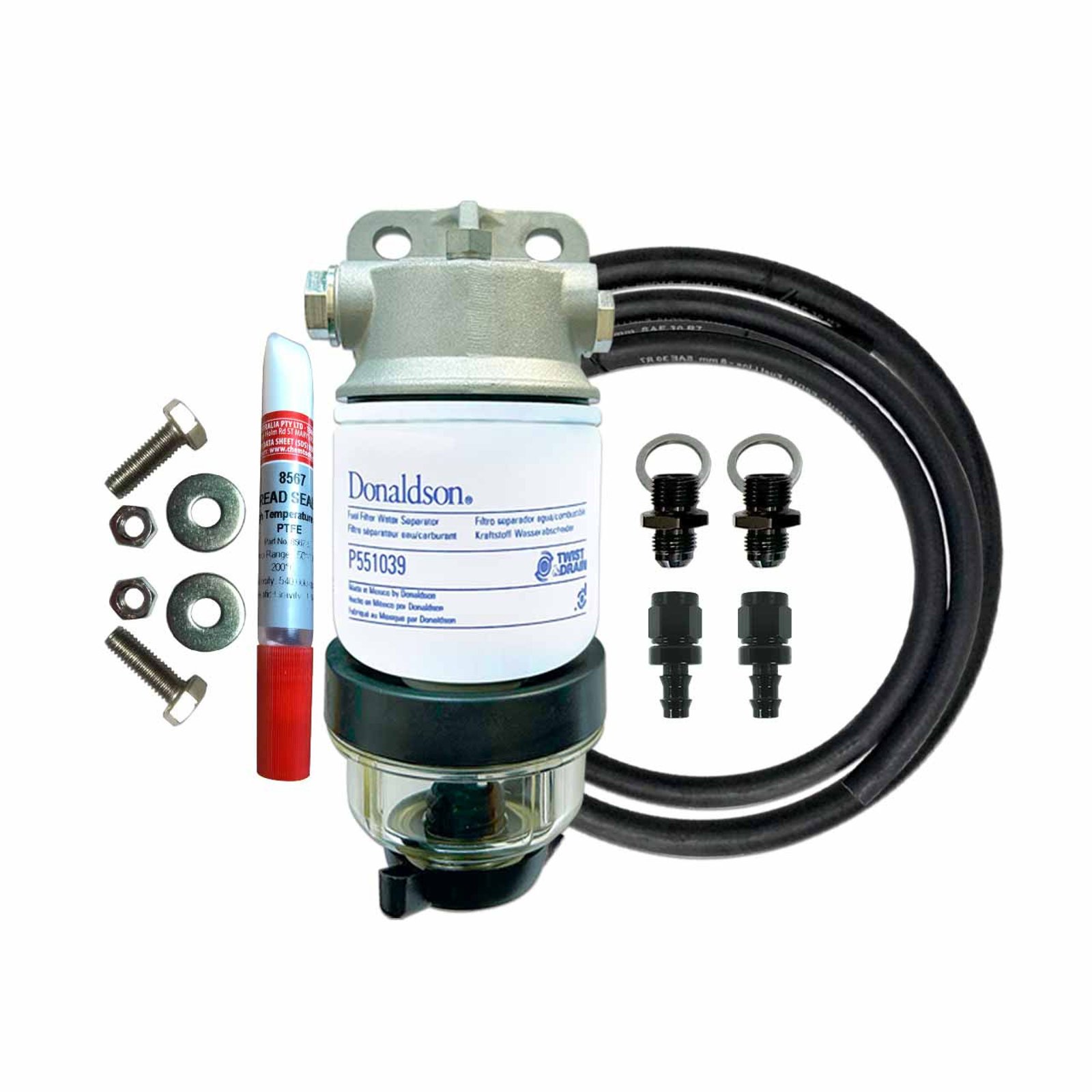 UNIVERSAL DIESEL PRE FILTER KIT 10MM HOSE