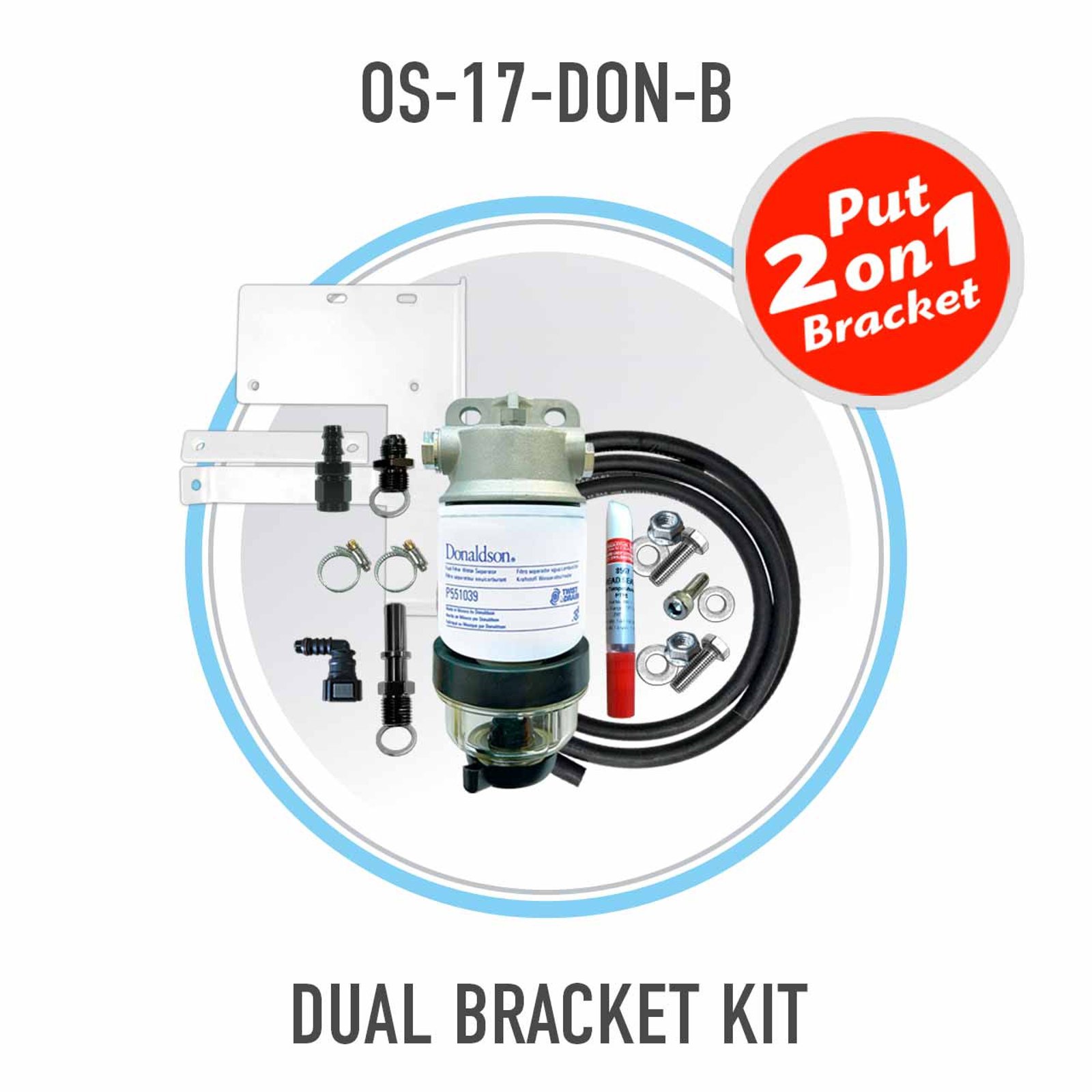 NISSAN NAVARA 2015-ON NP300 2.3L ST YS23 DOHC - DONALDSON PRE FILTER FUEL SEPARATOR DUAL BRACKET KIT