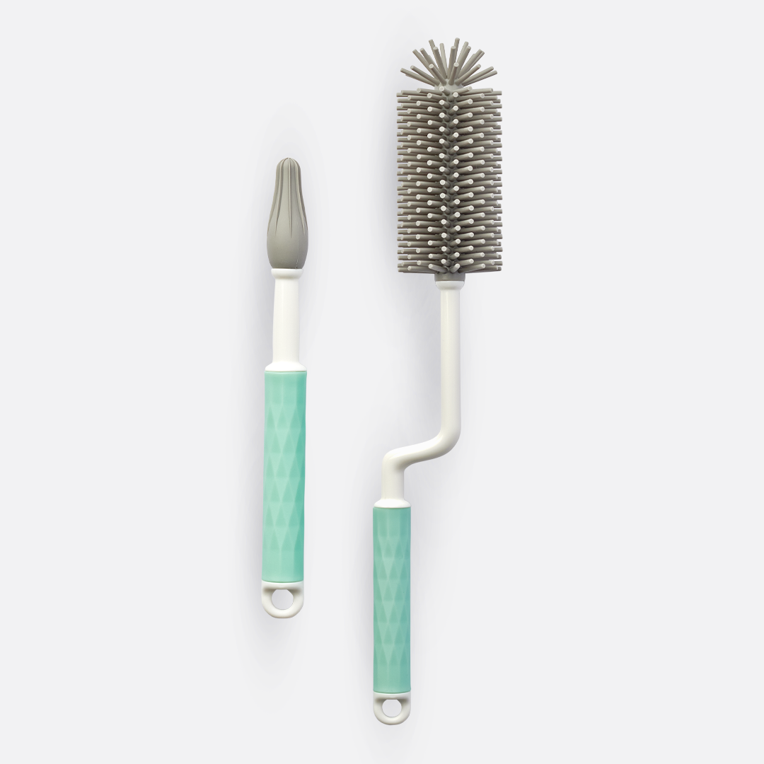 No Mo’ Splash Silicone Twist Handle Bottle Brush Set