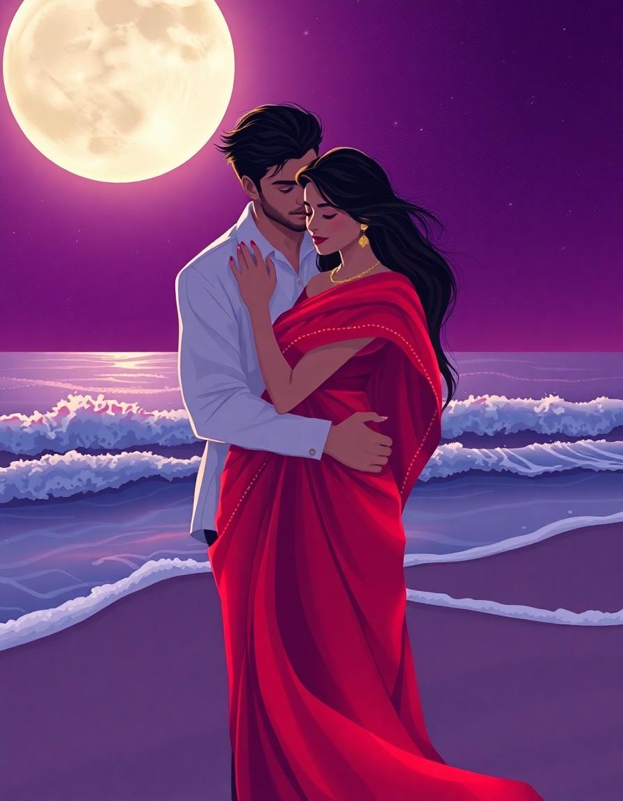 Cover of Moonlit Embrace at the Beach