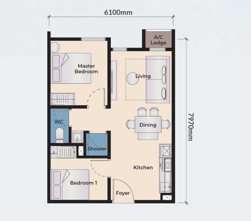 Sena Residence Floor Plans Type B1